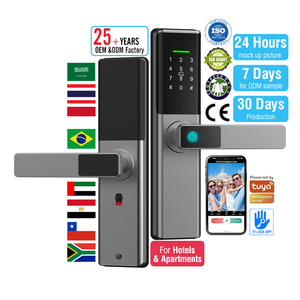 Te'an Smart Elektro griff hebel Türschlösser App Finger abdrucker kennung kartens chl üssel IP SDK Konnektivität für Messing Holztüren - Product Image 1