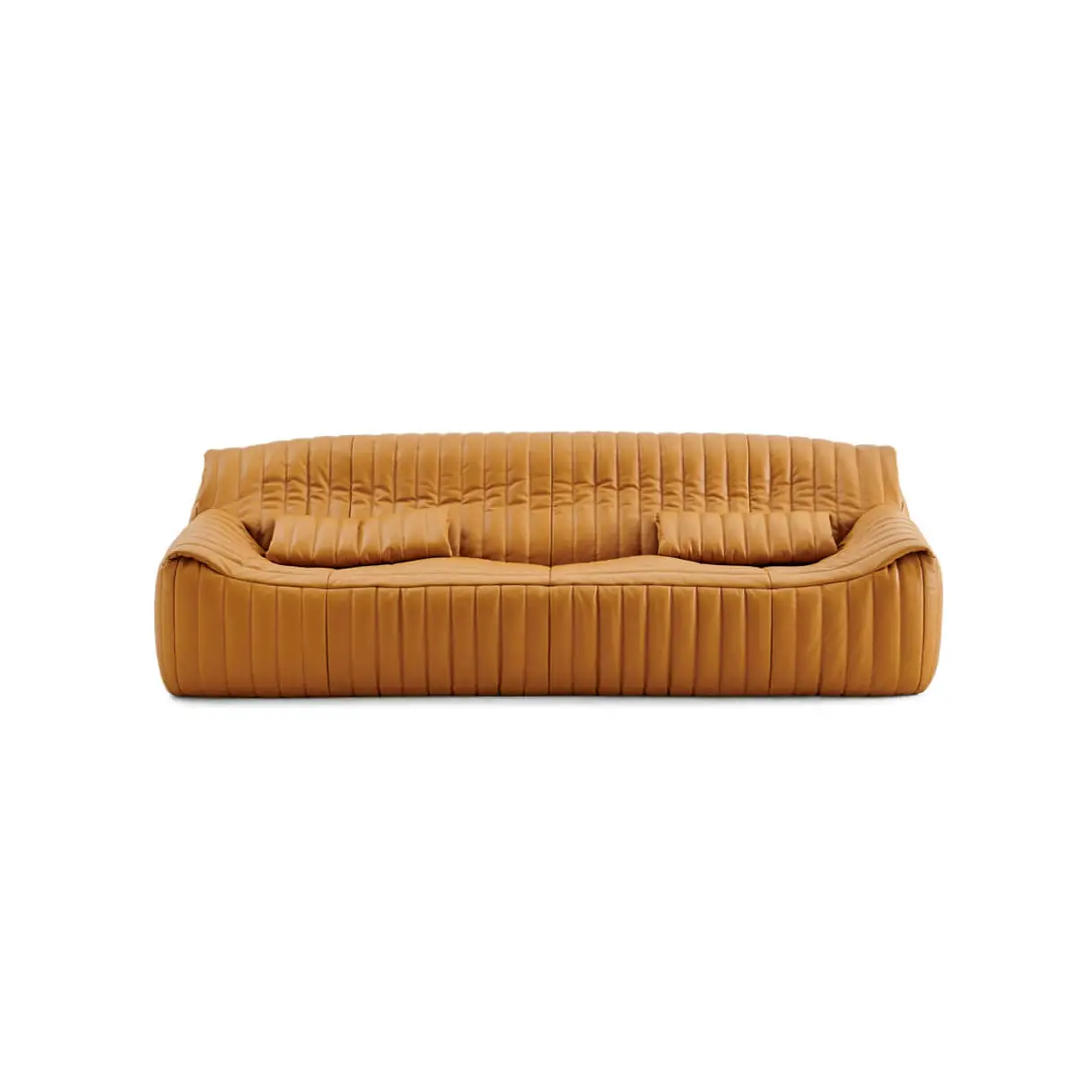 Sofa kulit minimalis sederhana, mewah, Sofa santai, Cinna, 3 kursi, Sofa kulit untuk ruang tamu
