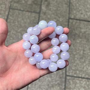 ラベンダー翡翠ブレスレット天然石ジュエリーパープルミャンマー本物の証明書付きヒーリング翡翠チャーム - Product Image 1
