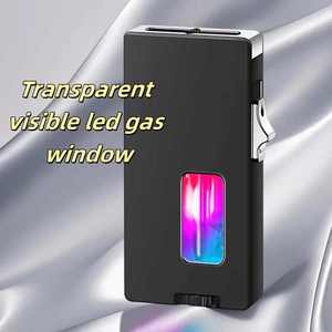 New Personalized Gravity Shake Sensor Seven-hole Metal Lighter Butane Refillable Lighter with Visible <strong>LED</strong> <strong>Transom</strong> - Product Image 5