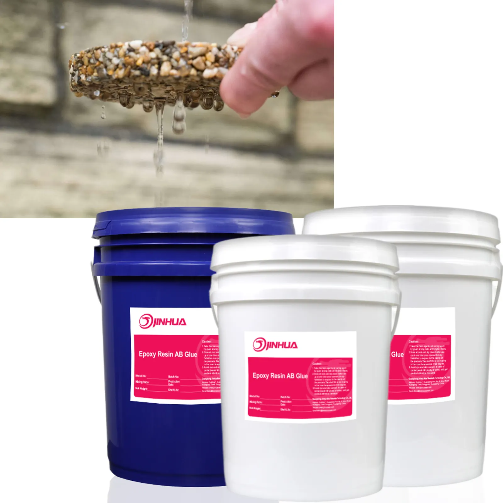 Hoogdoorlatende Heldere Epoxyhars Gebonden Voor Buiten Grind Oprit Epoxy Aggregaat Straatstenen Vloercoating Hars 20Kg Kits