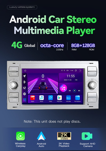 AutoRadio 2 Din Android 14 for Ford Focus 2 Ford Fiesta Mondeo 4 C-Max S-Max FusionTransit KugaマルチメディアGPSナビゲーションオーディオ - Product Image 2