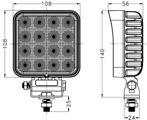 Working 16 Led çalışma ışığı 12V 24V 64W kare 4 inç çalışma ışığı çalışma için Led - Product Image 6