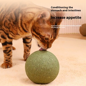 Bola de hierba gatera ecológica supergrande de 10cm, juguete de hierba gatera para molares, Bola de menta, venta al por mayor, juguete de fruta para insectos y agallas para gatos - Product Image 1