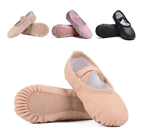Preço de fábrica Personalização Logotipo Ballet Shoes com Sola Completa para Meninas Criança, Dança Chinelos PU Couro Bailarina Meninos Sapatos
