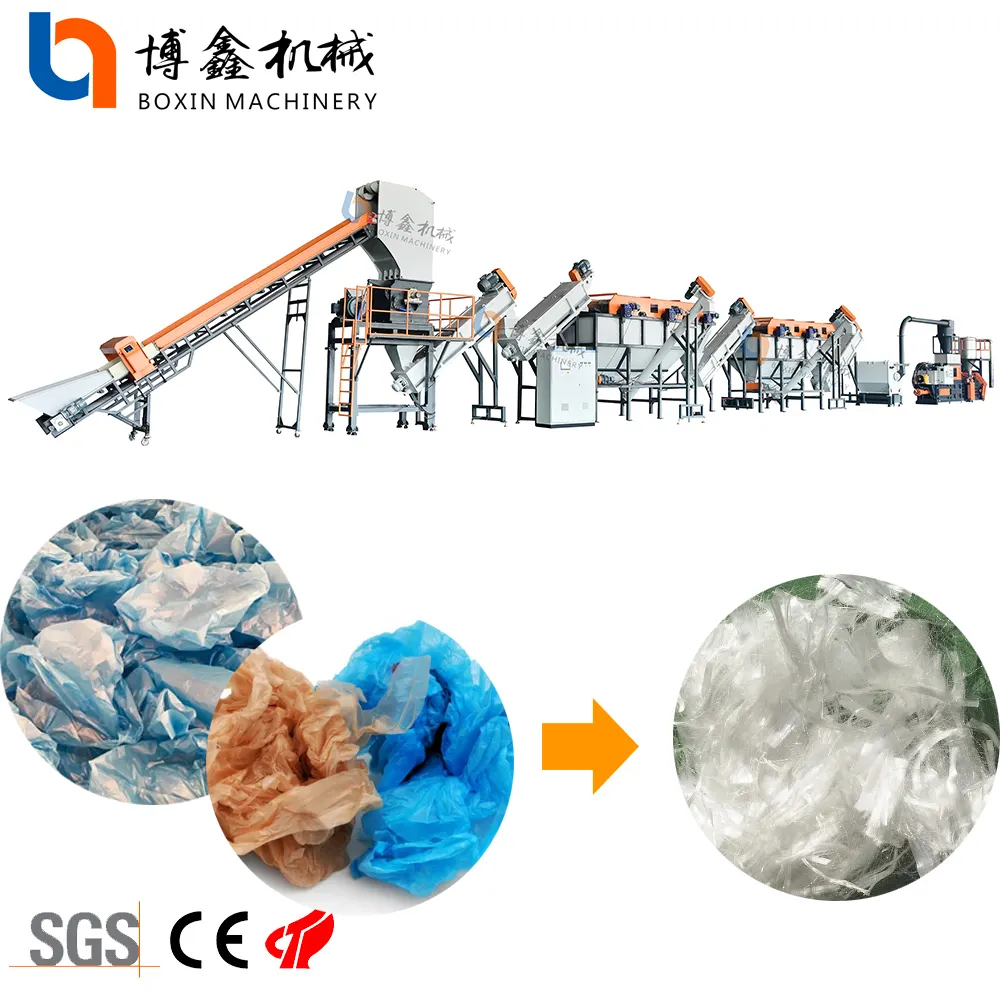 waste plastic pe pp film recycling machine small plastic waste recycling machine waste management machinery