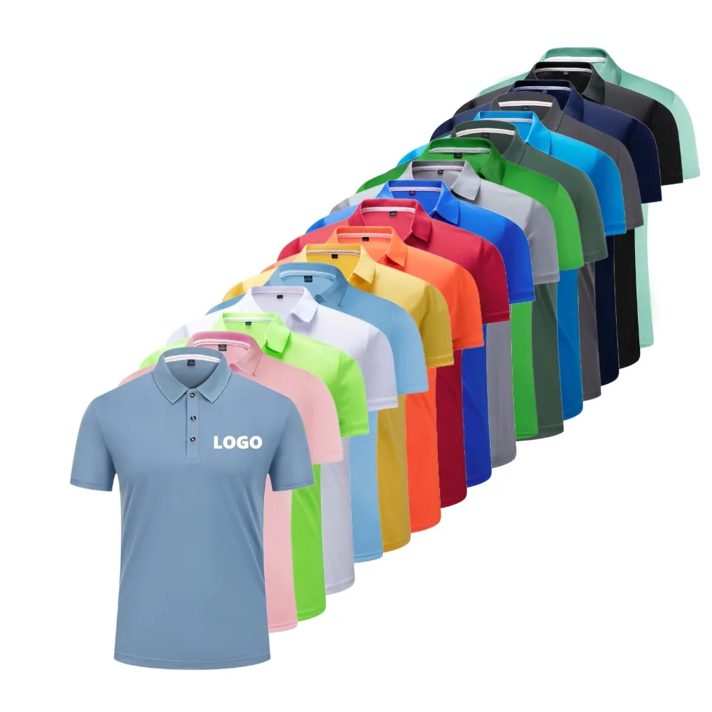 スポーツポロシャツカスタムプリントゴルフTシャツ無地刺繍ロゴアクティブウェアユニセックスポリエステル100% ポロシャツ