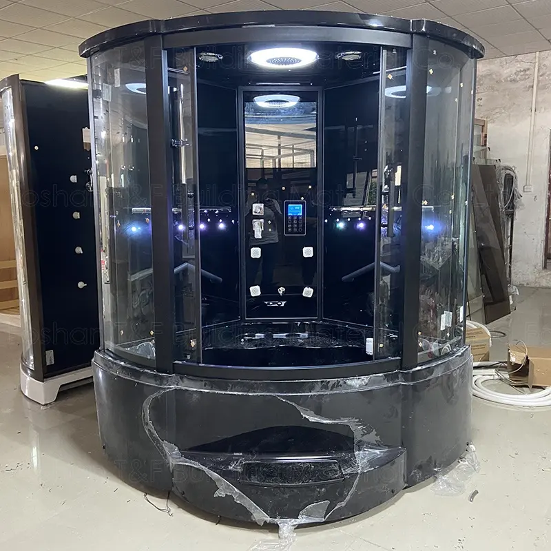Cabina de ducha de vapor para baño, cabina de ducha de vapor con marco de aluminio negro