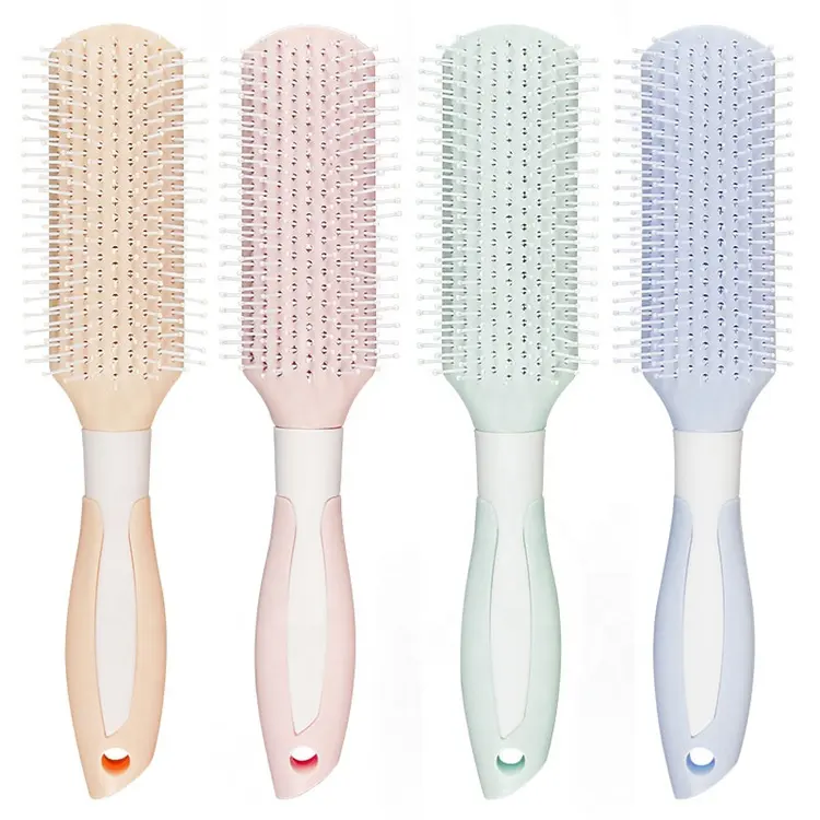 निकाल कंघी सीधे कर्ल बालों का उपयोग बुटीक प्लास्टिक विभिन्न रंग नीले गुलाबी हवा ब्रश बाल ब्रश