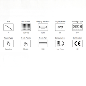 7 pollici HDMI LCD Rev41 Touch Screen 1024x600 risoluzione Micro USB alzacristalli elettrici 10 8 retrogpie Monitor da gioco pannello nero - Product Image 4