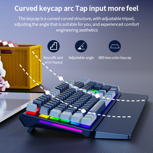 Teclado USB para juegos de ordenador SK105, reposamanos grande extraíble, teclas de dos colores ABS, eje mecánico, teclado de Color multitemático - Product Image 3
