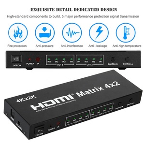 Xput HDMI Matrix 4K HDMI Matrix 4x2 HDMI Switch Splitter 4 in 2 Out mit Audio ausgang