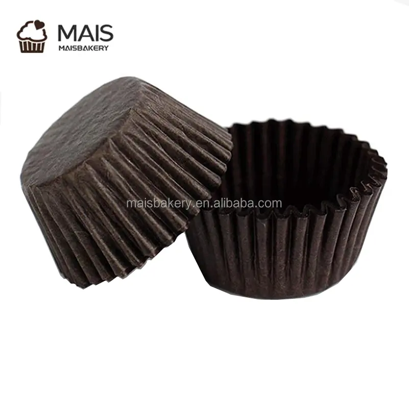 MaisBakery, estojo descartável antiaderente à prova de gordura, mini redondo para muffins, cupcake, papel, forro, copo de chocolate comestível, antiaderente a óleo