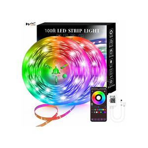 100 футов умные светодиодные полосы (2 рулона 50 футов), RGB-полосы, синхронизация с музыкой с 40 клавишами, пульт дистанционного управления, светодиодные фонари - Product Image 1