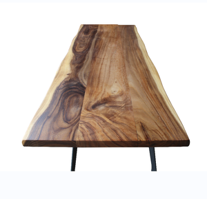 Modern mutfak tezgahı doğal masif ahşap masa üst canlı kenar yemek masaları ceviz ahşap döşeme masa - Product Image 3