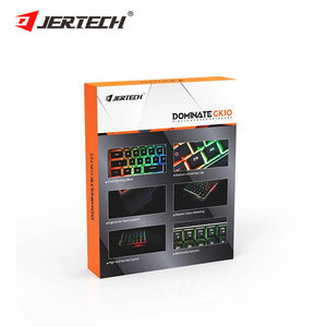 JERTECH GK10 mini colorido retroiluminado adecuado para teléfono computadora con cable USB teclado de mano izquierda teclado de juego de una mano para móvil - Product Image 4