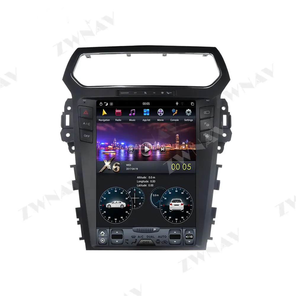 Zwnav PX6 4 + 64 Tesla Stijl Android 9.0 Auto Multimedia Speler Voor Ford Explorer 2011-2019 Auto Gps audio Radio Stereo Head Unit