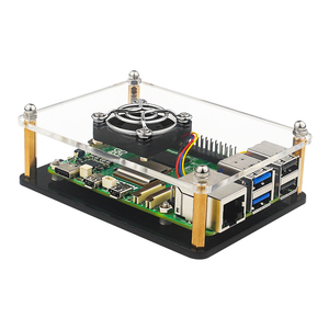 <strong>Raspberry</strong> <strong>Pi</strong> 5 Multi Layered Transparent Acrylic Shell Protective Cluster <strong>Case</strong> with Cooling Fan for RPI 5 - Product Image 4