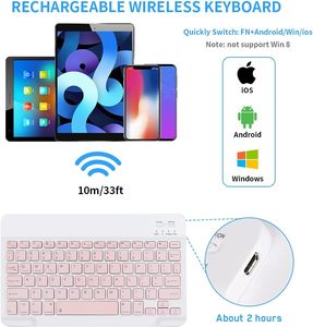 Wireless Silent Ultra Slim <strong>Keyboard</strong> and <strong>Mouse</strong> Set Pink <strong>Keyboard</strong> Raton <strong>Keyboard</strong> and <strong>Mouse</strong> Kit Combo for Tablet - Product Image 4