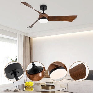 Ventiladores de techo Led silenciosos con aplicación Bluetooth inteligente moderna de 52 pulgadas con luz regulable para dormitorios - Product Image 4