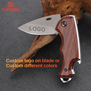 Yueyang <span class=keywords><strong>Mini</strong></span> Pocket dao cắm trại ngoài trời Keychain gấp dao gỗ xử lý 3Cr13 thép không gỉ mở chai DIY Survival - Product Image 2