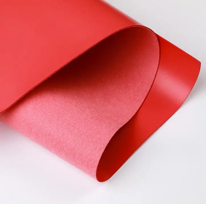 Tecido de couro sintético PU liso antiderrapante respirável absorvente de suor de alta qualidade para fazer tapete redondo de ioga
