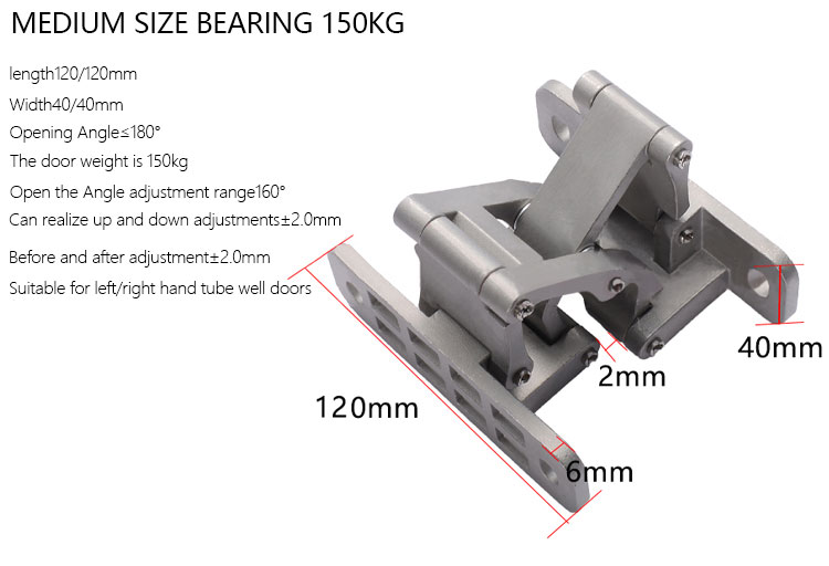 Doorplus 150kg 2D Concealed Invisible Adjustable Stainless Steel Heavy Duty Hidden Hinge