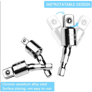 3pcs Power Drill <strong>Sockets</strong> <strong>Adapter</strong> Sets 360 Degree <strong>Rotatable</strong> Hex Shank Impact Driver <strong>Socket</strong> <strong>Adapter</strong> to 1/4&quot; 3/8&quot; 1/2&quot; Drill Impact - Product Image 6