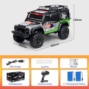 Dwi Dowellin RC Crwaler 1/10 RTR 4WD uzaktan kumanda LED aydınlatmalı Metal Offroad yarış araba hobi sınıf 2.4GHz fırçalanmış Model araç - Product Image 6