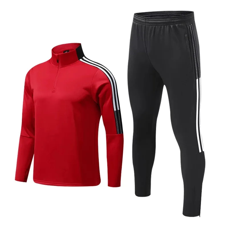 Conjunto de ropa deportiva unisex para hombre, chándal de terciopelo y algodón de imitación, uniforme de entrenamiento personalizado de dos piezas