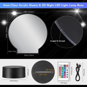 Popular Rainbow RGB Night Light <strong>With</strong> <strong>Dimmer</strong> Switch Oval ABS Base Led Table <strong>Lamp</strong> <strong>With</strong> Blank Acrylic for DIY - Product Image 6