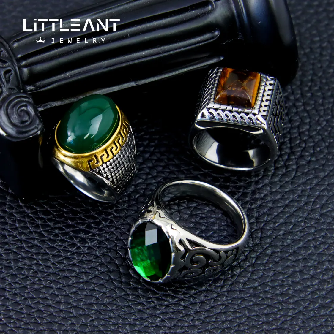 Little Ant Hot 316 Acero inoxidable Hiphop estilo Punk hombres anillos de Color plata personalizado deslustre joyería gratis