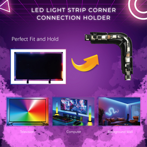 BOXPUT CH1 <strong>LED</strong> Light Strip Corner Connection Holder for Ambient TV PC Backlight <strong>Led</strong> Strip RGB <strong>Tape</strong> Screen Color Sync <strong>Led</strong> Light - Product Image 2