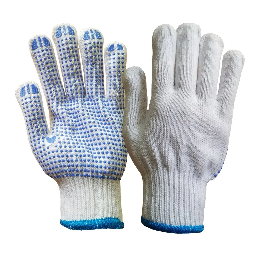 GM2001 10 gauge Natural White Cotton Knitted Working Gloves Yarn Cotton Hand Gloves