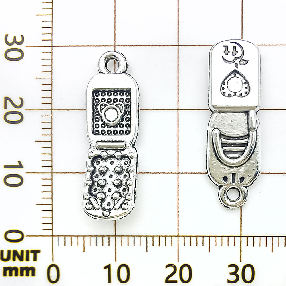 One antique silver flip phone - 1.9g - 8*26mm - 15859