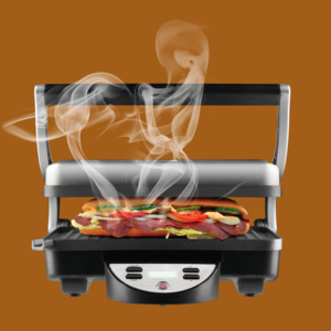 4 Slice Panini Press Panini Grill Burger Maker <strong>with</strong> Accurate <strong>Digital</strong> Temperature&amp;<strong>timer</strong> Control <strong>with</strong> <strong>Large</strong> <strong>LCD</strong> <strong>Display</strong> - Product Image 1