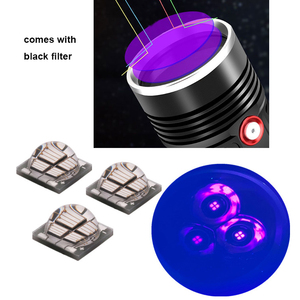 365 nm tipi C şarj edilebilir 18650 pil ultraviyole meşale ışık UV el feneri para dedektörü Pet İdrar dedektörü için filtre ile - Product Image 5