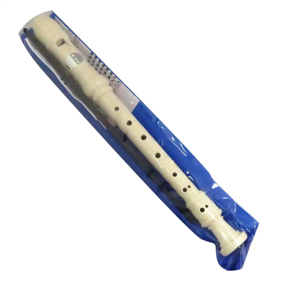 Flauta grabadora de plástico Abs para estudiantes, estilo alemán o barroco, color beige, 8 agujeros