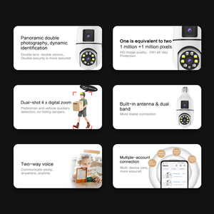 E27 Dual Lens 4MP Full Corlour Night Vision Wifi Smart Home Wireless Security Camera Two Ways Audio Remote Bulb IP PTZ Camera - Product Image 3