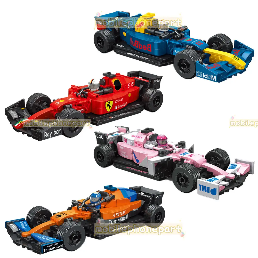 13014小粒子F1モデルスポーツレーシングカー組み立てビルディングブロックカー子供用教育コレクションおもちゃ