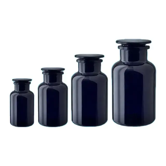 wholesale empty bottle 125ml 250 ml 500ml 8.4 fl oz Optical Ultraviolet Glass on Glass Apothecary Jar manufacturer