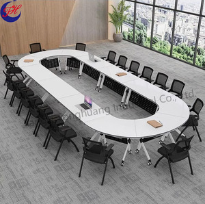 会议室办公培训用双人办公桌可折叠会议桌椅子组合 - Product Image 5