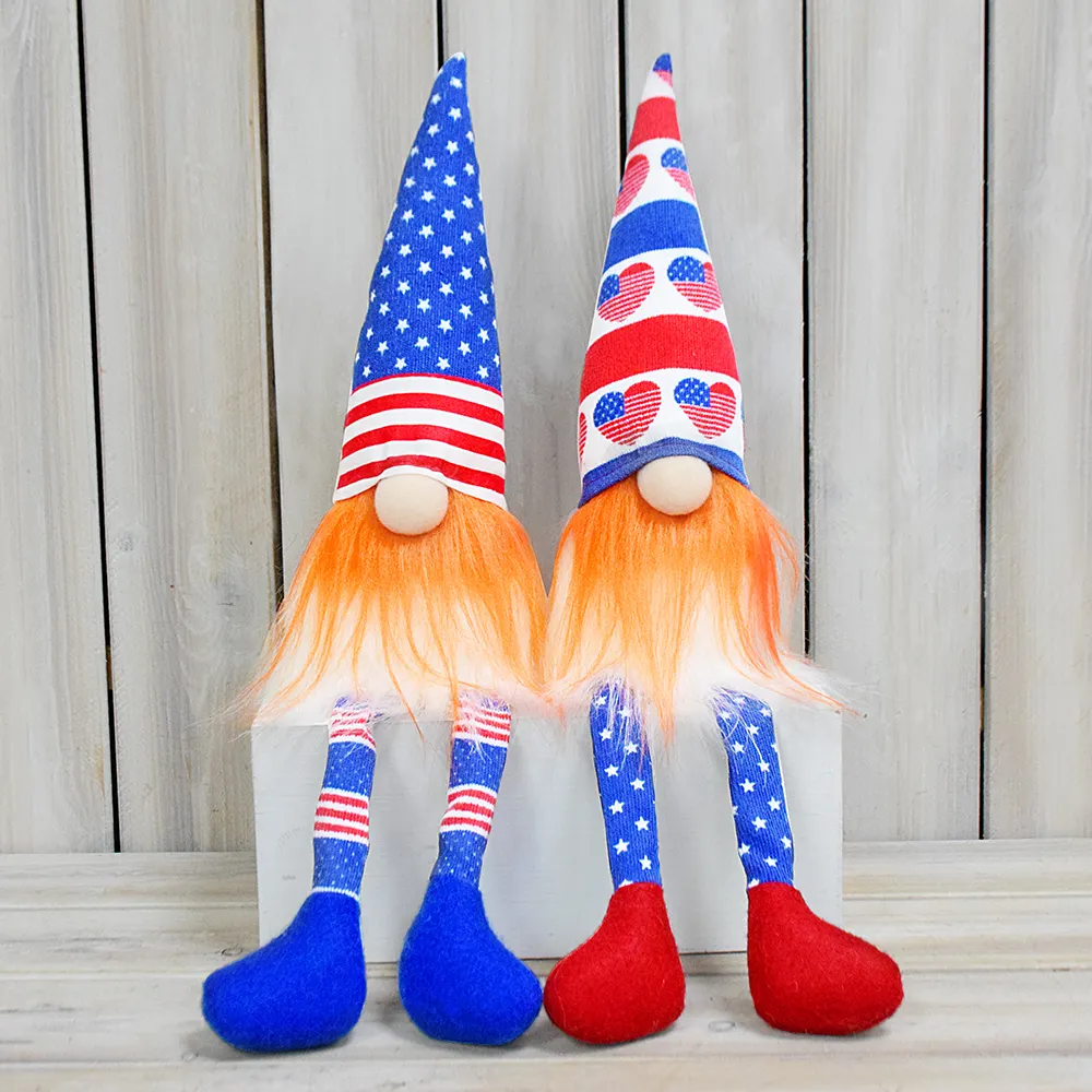 2024 Nette Unabhängigkeit 4. Juli USA Flag Shelf Decor Schwedische Gedenk präsidenten Armed Forces Day Gnomes Doll