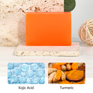 Toptan kojik asit sabun 7 gün Tumeric Kojic ve aydınlatmak sabun ile orijinal limon havuç Papaya cilt Whitebning güzellik sabunlar