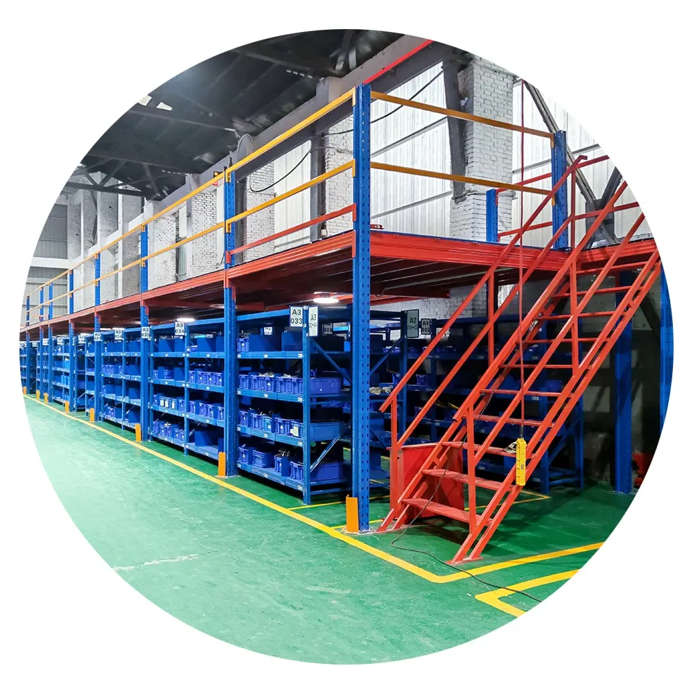 Customized Industrial Multi-Level Steel Pallet Racking Mezzanine Storage System Elevated Warehouse Platform Customized Mezzanine