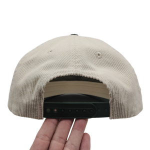 Custom <strong>Two</strong> <strong>Tone</strong> <strong>5</strong> <strong>Panel</strong> Corduroy Hat Unstructured With Logo Embroidery Baseball Cap - Product Image 4