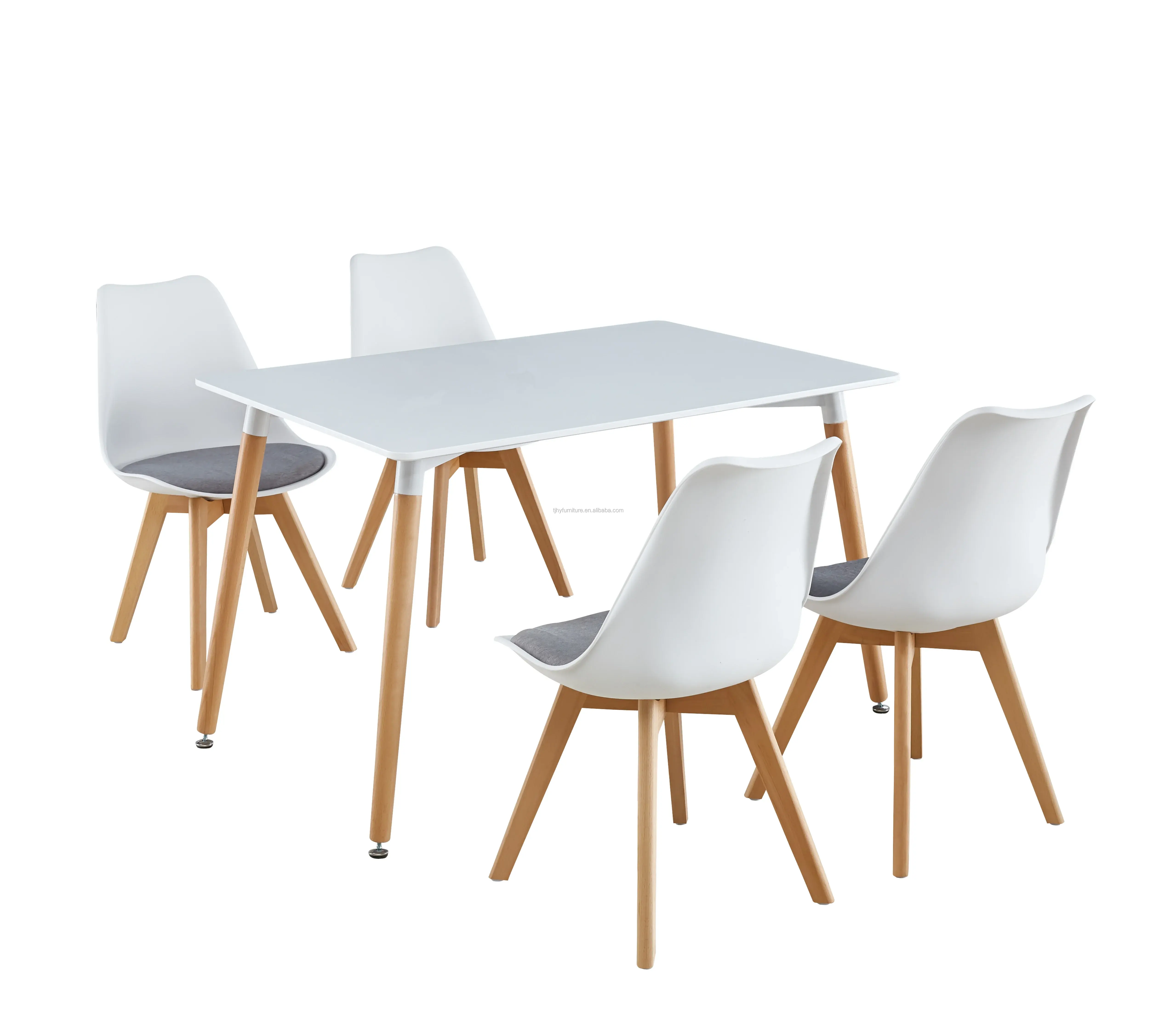 Amostra grátis Conjunto de mesa de jantar/mesa de jantar e cadeira clássica moderna de fibra de vidro 4 lugares barata