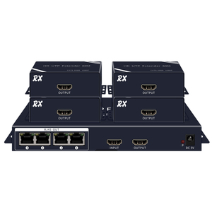 Xput 200ft 60M <strong>HDMI</strong> Splitter 1x2 /1X4 Extender Cat5e Cat6 1080P RJ45 Ethernet <strong>HDMI</strong> <strong>UTP</strong> Splitter ExtenderTransmitter Receiver - Product Image 1