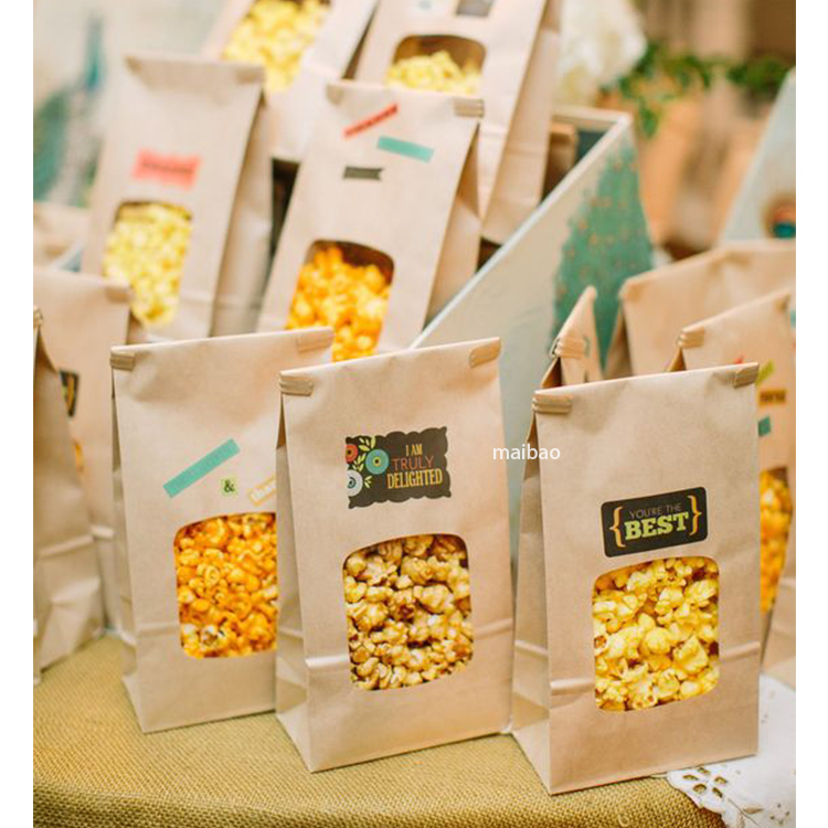 Bolsa de papel de las palomitas