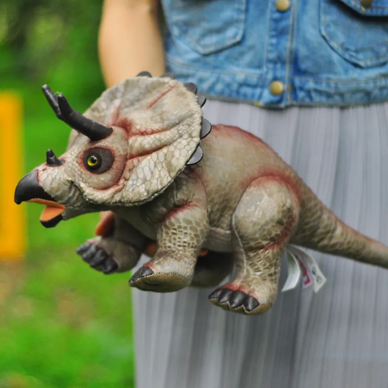 Sıcak satış özelleştirilmiş hayvanlar Triceratops peluş oyuncak doldurulmuş bebek ayakta Triceratops peluş oyuncak